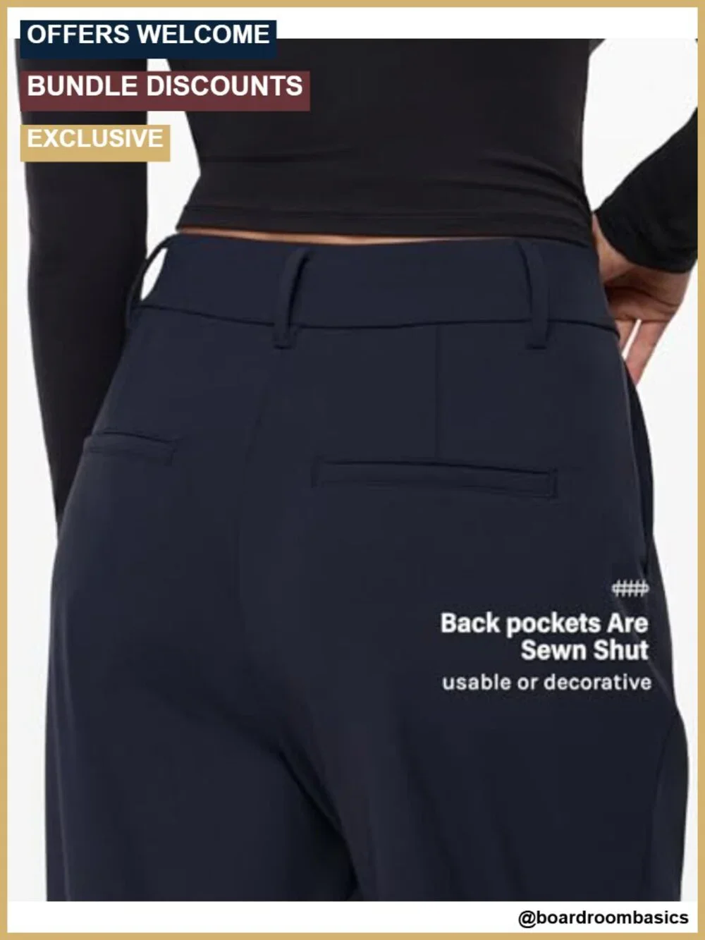 Wide Leg Dress Pants High Waist Pull On Trousers Women Work Wear Stretch